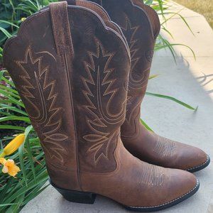 Ariat Western Boots 6.5 C wide Heritage R Toe Western leather brown Boot Ariat
